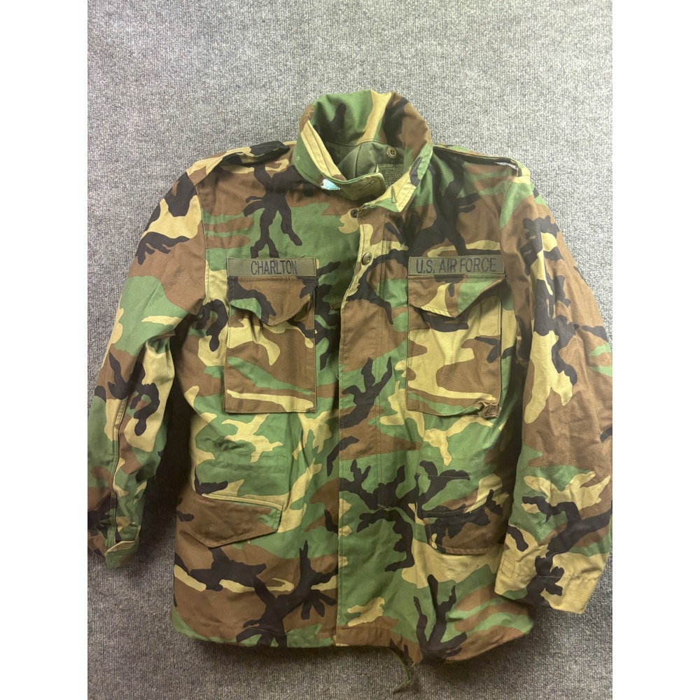 Golden Manufacturing Field Jacket Mens Medium Regular Green Woodland Camo USAF